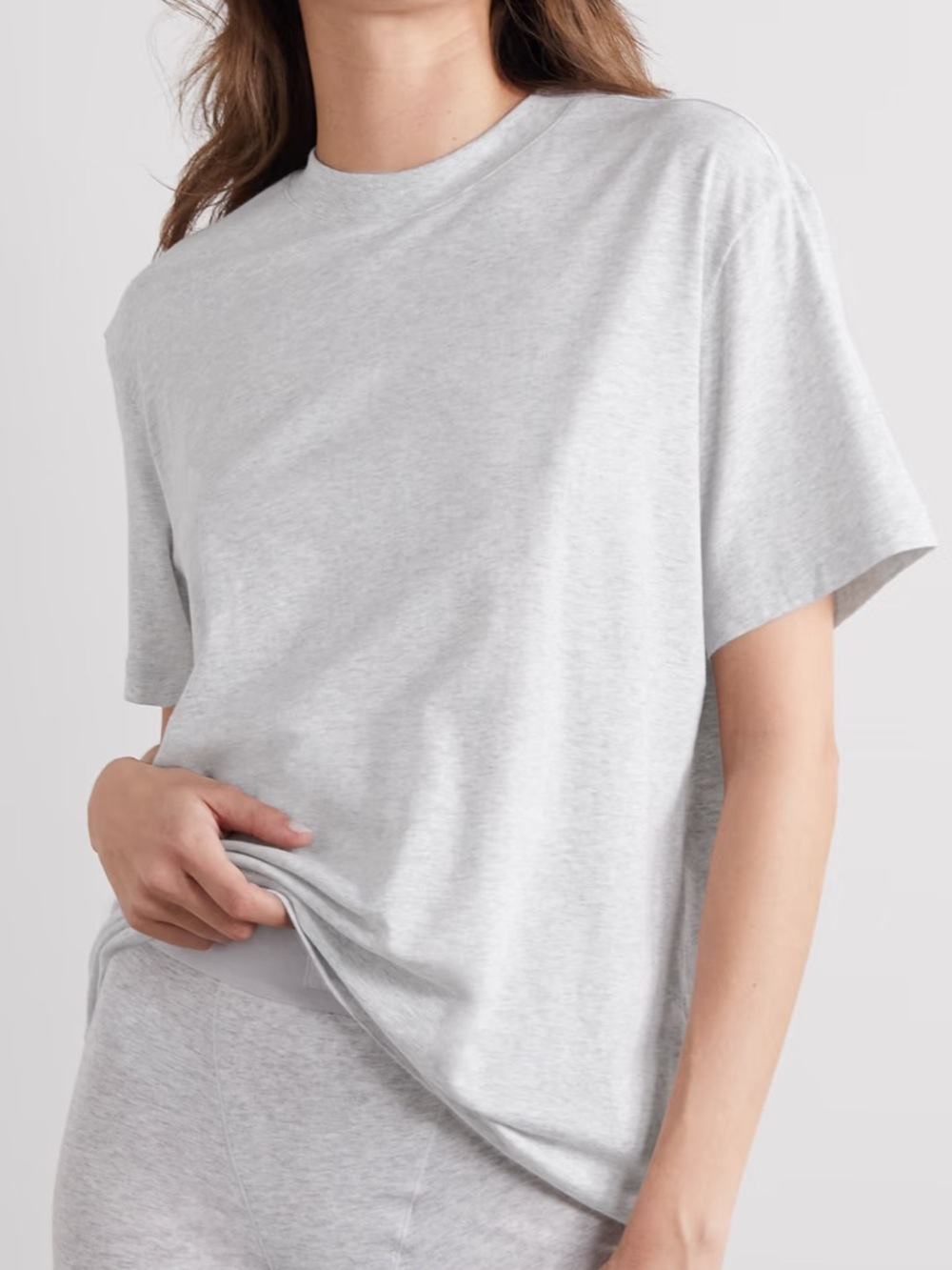 Skims Boyfriend T Shirt & Loose Boxer Set Light Heather Grey